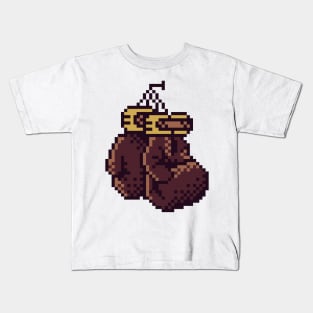 Old Boxing Gloves Pixel Art Gold GB Palette Kids T-Shirt